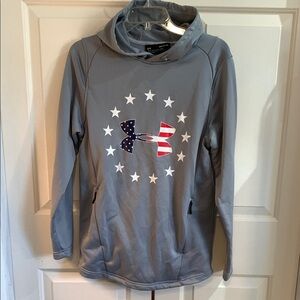 Under Armour Gray Hoodie with American Flag Logo